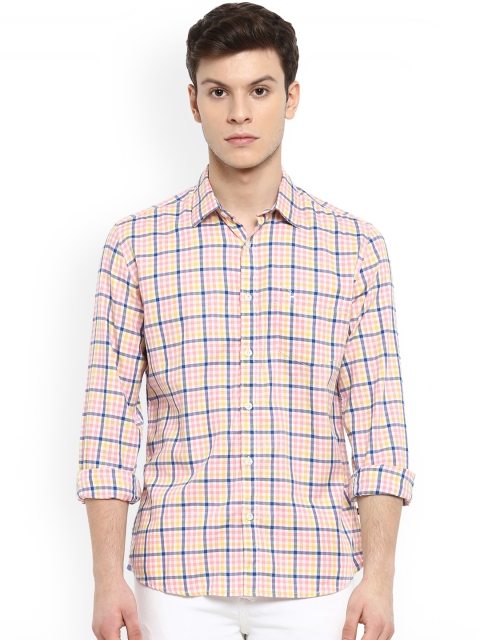 

Parx Men Pink & White Slim Fit Checked Casual Shirt