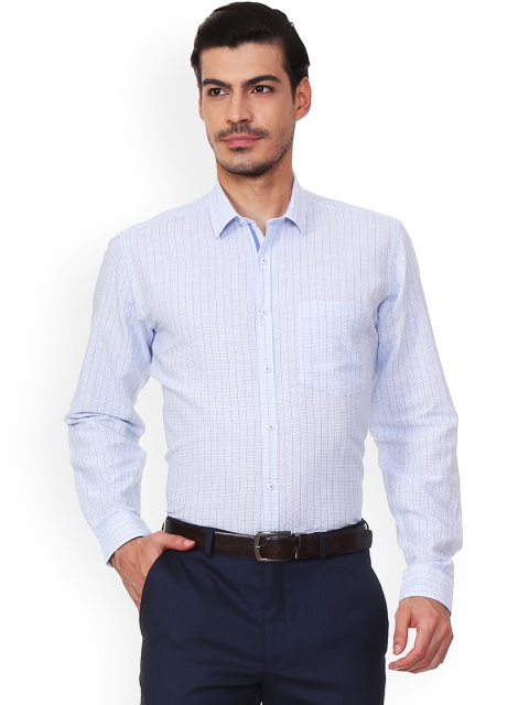 

Van Heusen Men White & Blue Regular Fit Striped Formal Shirt