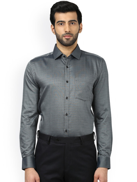 

Park Avenue Men Grey Slim Fit Printed Formal Shirt