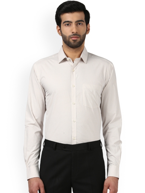 

Park Avenue Men Beige Slim Fit Checked Formal Shirt