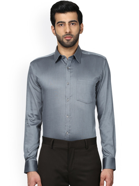 

Park Avenue Men Grey Slim Fit Self Design Formal Shirt