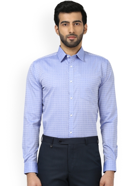 

Park Avenue Men Blue Slim Fit Self Design Formal Shirt