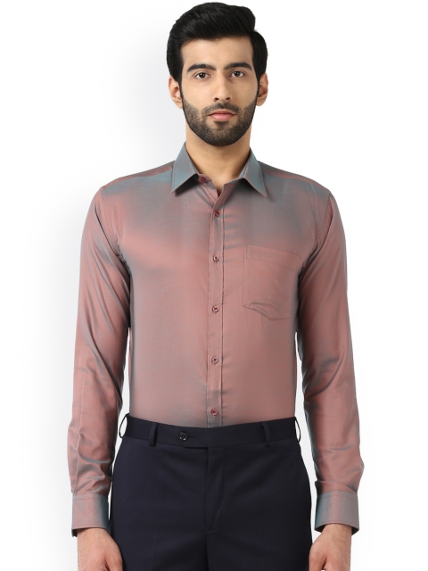 

Park Avenue Men Bronze-Toned & Grey Slim Fit Solid Party Shirt