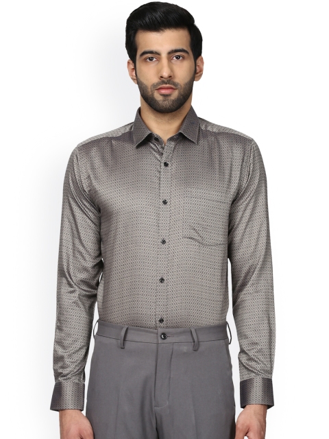 

Park Avenue Men Grey Slim Fit Self Design Party Shirt