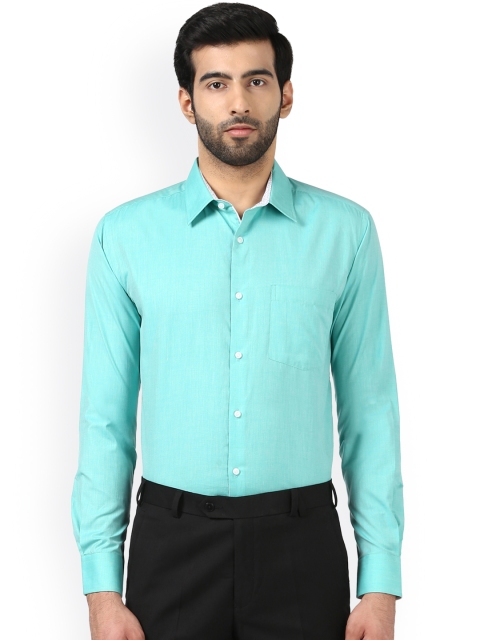 

Park Avenue Men Sea Green Slim Fit Self Design Formal Shirt