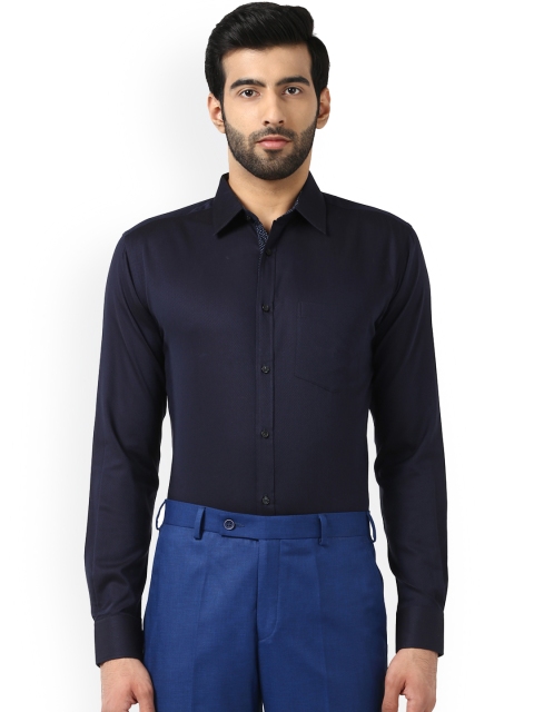 

Park Avenue Men Navy Blue Slim Fit Self Design Formal Shirt
