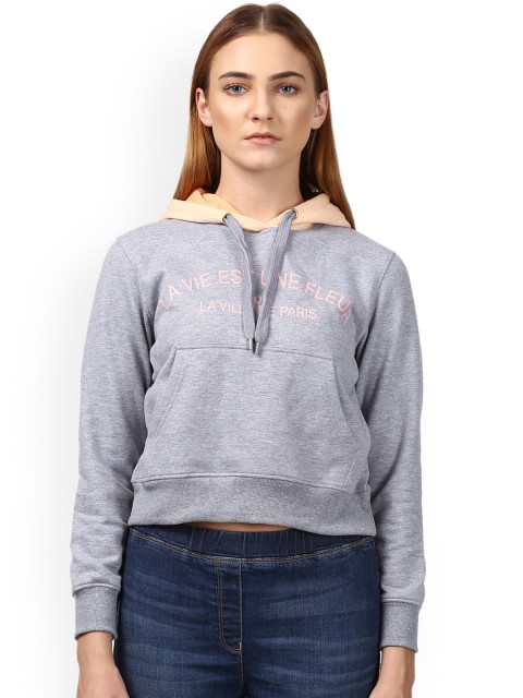 

Park Avenue Woman Grey Printed Hood T-shirt