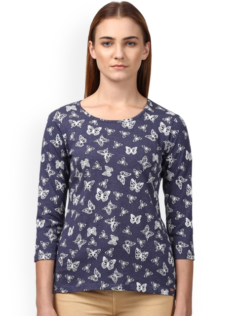 

Park Avenue Woman Blue Printed Round Neck T-shirt