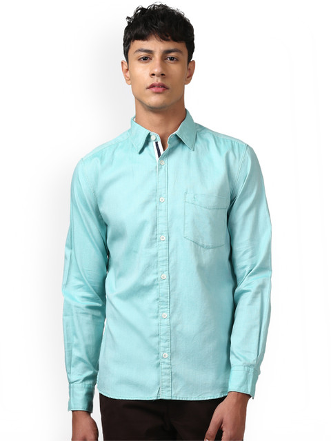 

Parx Men Sea Green Slim Fit Solid Casual Shirt