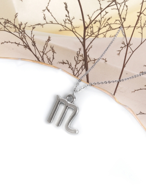

Ayesha Women Silver-Toned Scorpio Shaped Pendant With Chain