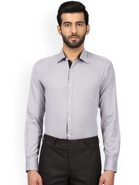 

Raymond Men White Regular Fit Checked Formal Shirt
