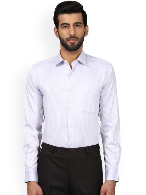 

Raymond Men White Regular Fit Striped Formal Shirt