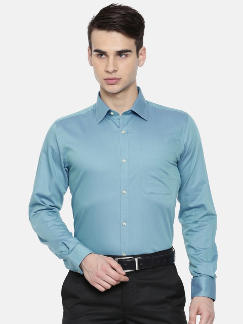 

Raymond Men Blue Contemporary Fit Self Design Formal Shirt