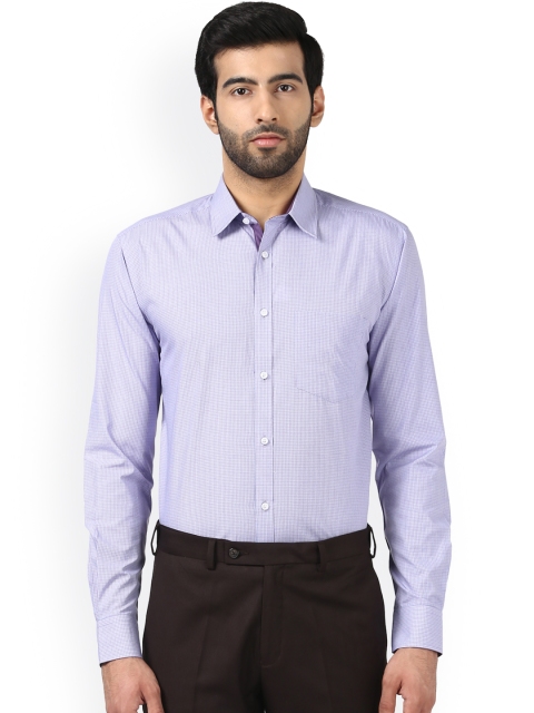 

Park Avenue Men Violet & Blue Slim Fit Checked Formal Shirt