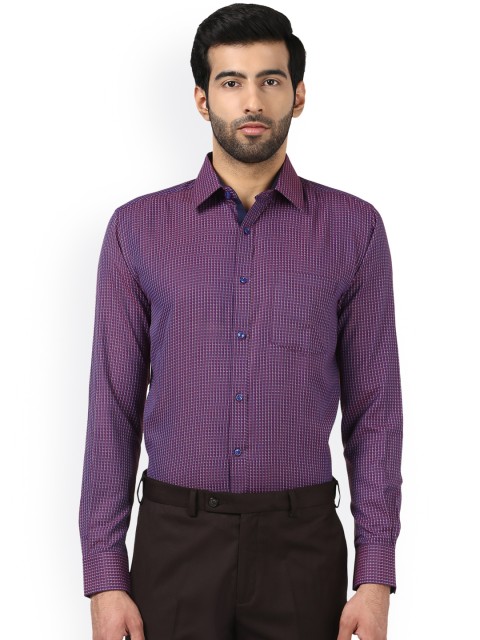 

Park Avenue Men Purple & Maroon Slim Fit Checked Formal Shirt