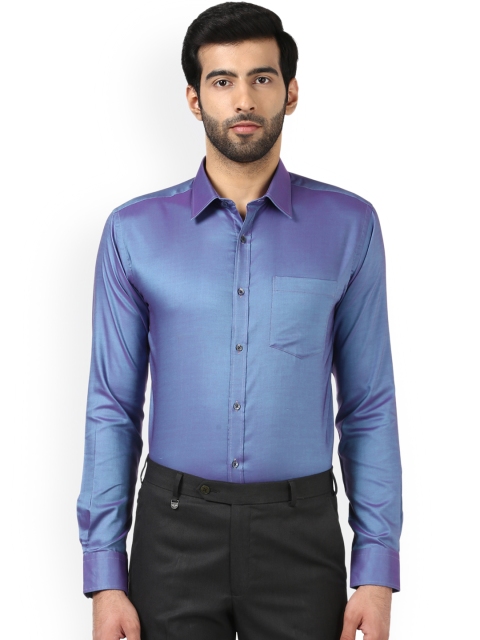 

Park Avenue Men Blue Slim Fit Self Design Party Shirt