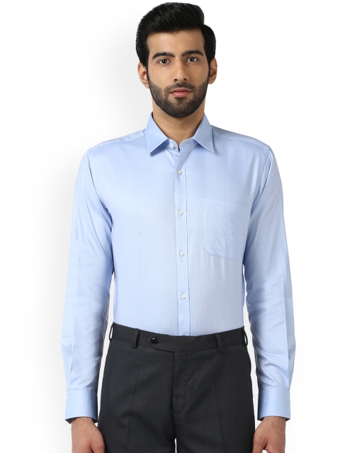 

Raymond Men Blue Regular Fit Self Design Formal Shirt