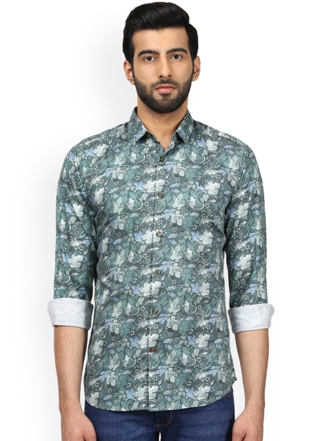 

Raymond Men Blue & Multicoloured Slim Fit Printed Casual Shirt