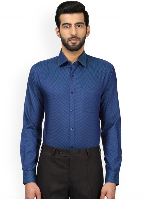 

Raymond Men Blue Regular Fit Printed Formal Shirt