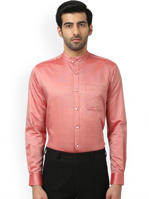 

Raymond Men Peach-Coloured Regular Fit Solid Formal Shirt