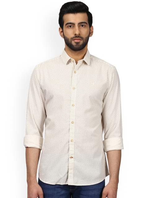 

Raymond Men Cream-Coloured Slim Fit Printed Casual Shirt