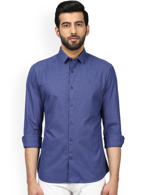 

Raymond Men Blue Slim Fit Printed Casual Shirt