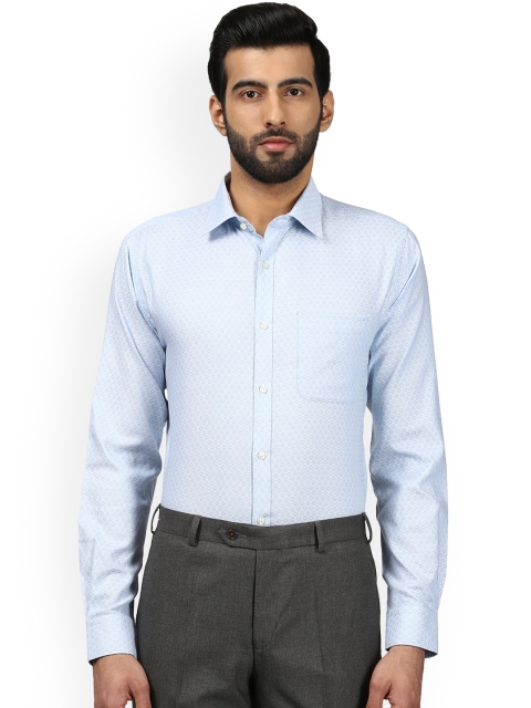 

Raymond Men Blue & Off-White Regular Fit Printed Formal Shirt