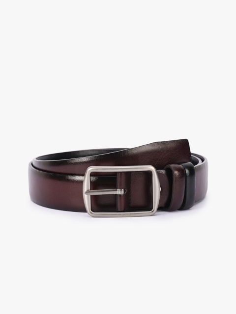 

BuckleUp Men Coffee Brown & Black Solid Reversible Leather Belt
