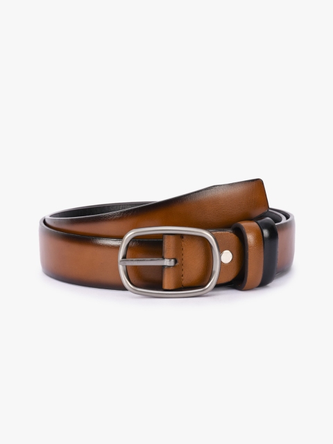 

BuckleUp Men Tan & Black Solid Reversible Leather Belt