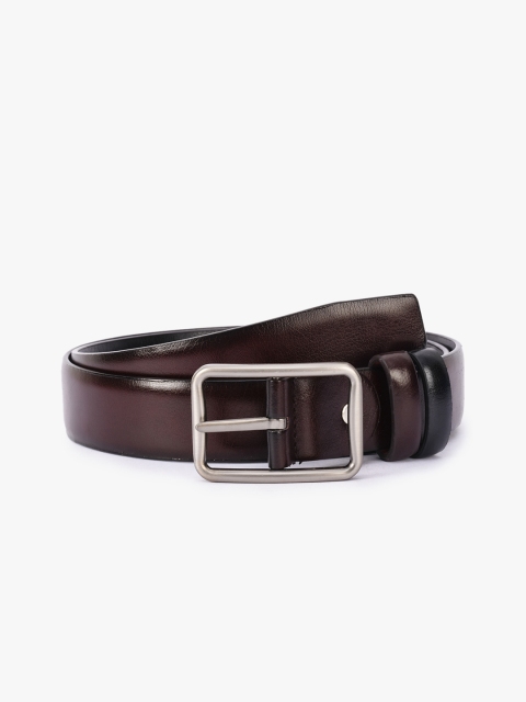 

BuckleUp Men Coffee Brown & Black Solid Reversible Leather Belt