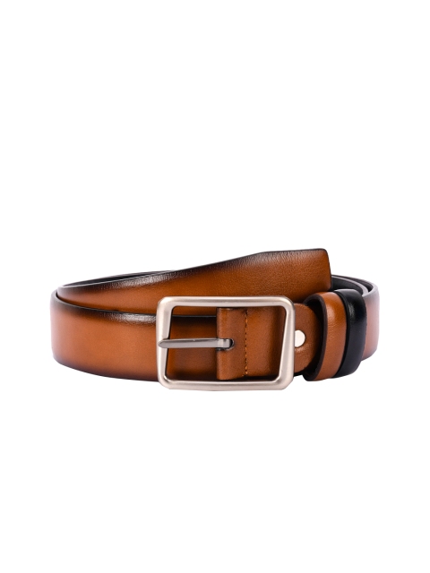 

BuckleUp Men Tan & Black Solid Reversible Leather Belt