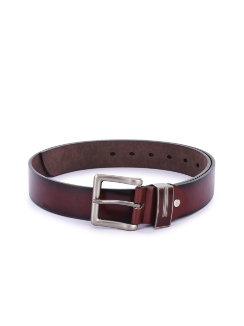 

BuckleUp Men Maroon Solid Leather Belt