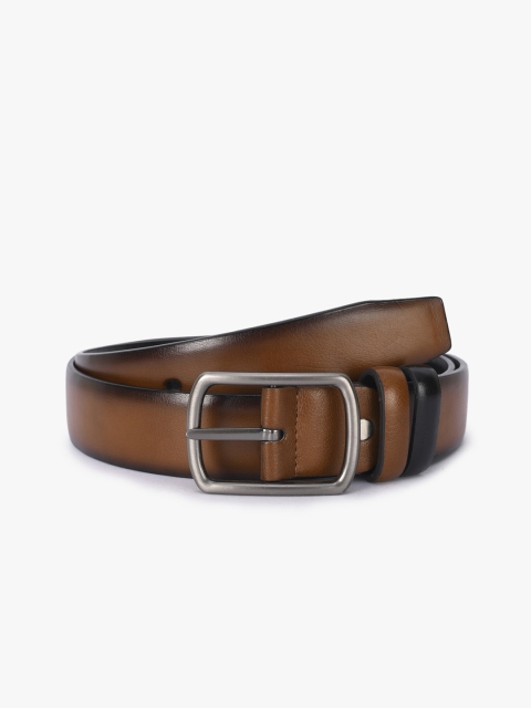 

BuckleUp Men Tan & Black Solid Reversible Leather Belt