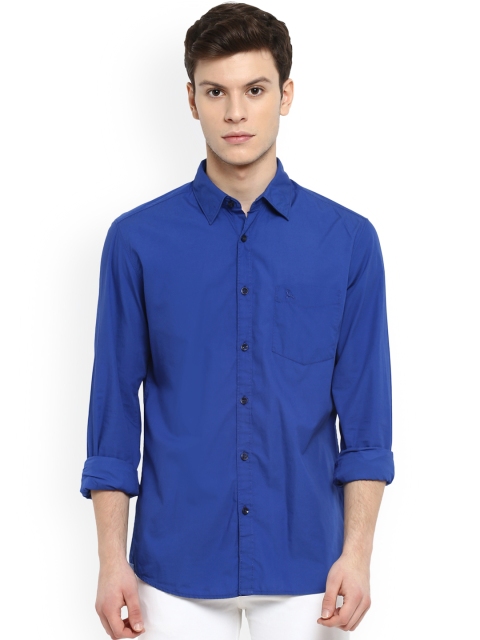 

Parx Men Blue Slim Fit Solid Casual Shirt