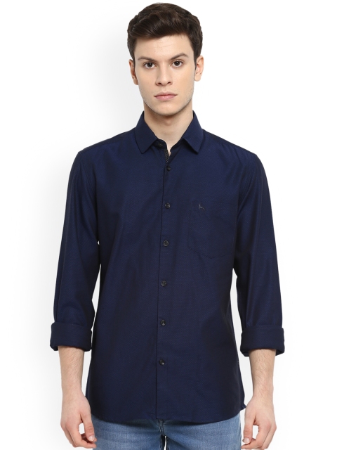 

Parx Men Navy Blue Slim Fit Self Design Casual Shirt