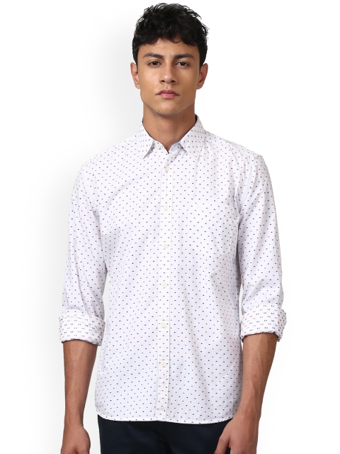 

Parx Men White Slim Fit Printed Casual Shirt