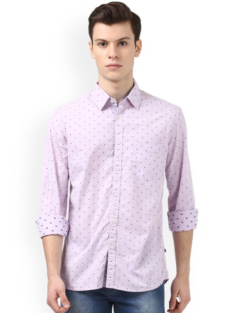 

Parx Men Pink Slim Fit Printed Casual Shirt