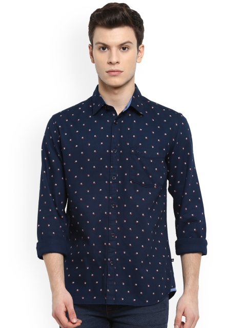 

Parx Men Blue Slim Fit Printed Casual Shirt