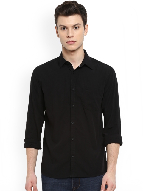 

Parx Men Black Slim Fit Solid Casual Shirt