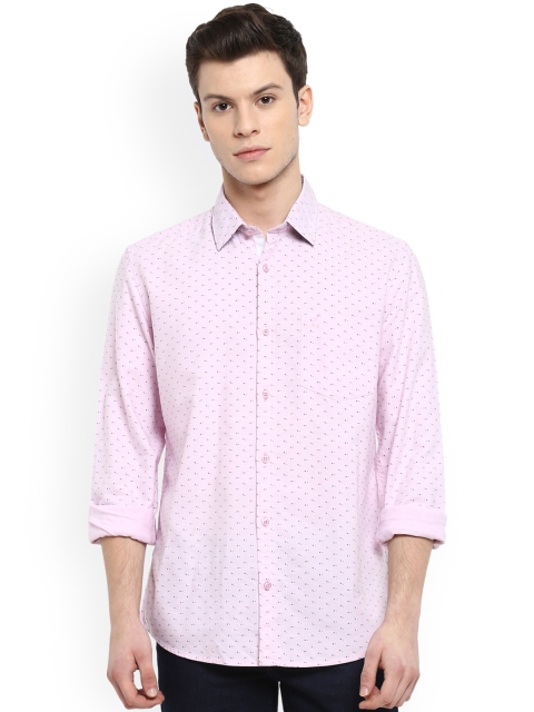 

Parx Men Pink Slim Fit Printed Casual Shirt