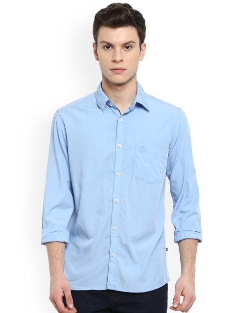 

Parx Men Blue Slim Fit Solid Casual Shirt