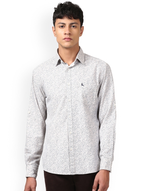 

Parx Men Off-White Slim Fit Printed Casual Shirt