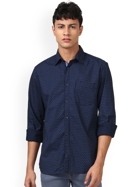 

Parx Men Blue Slim Fit Printed Casual Shirt