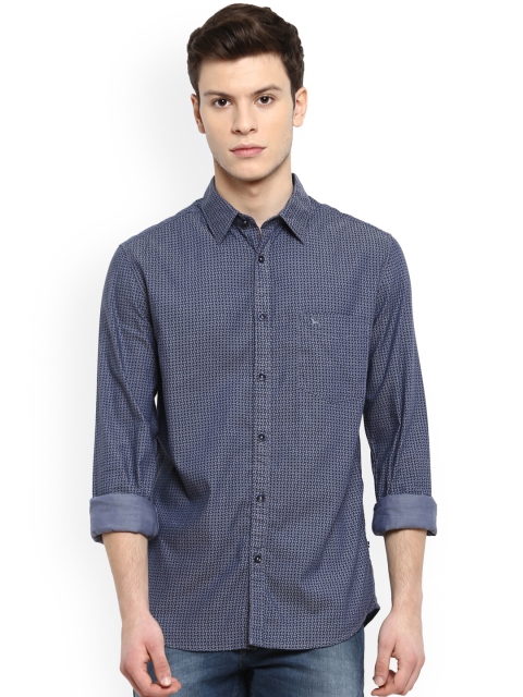 

Parx Men Blue Slim Fit Printed Casual Shirt