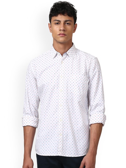 

Parx Men White Slim Fit Printed Casual Shirt