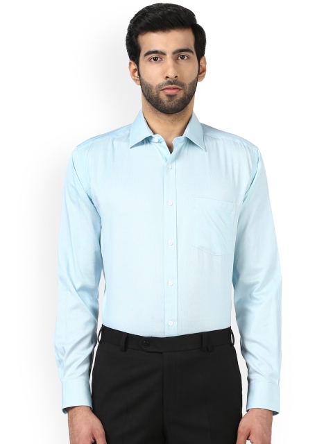 

Park Avenue Men Turquoise Blue Self Design Formal Shirt