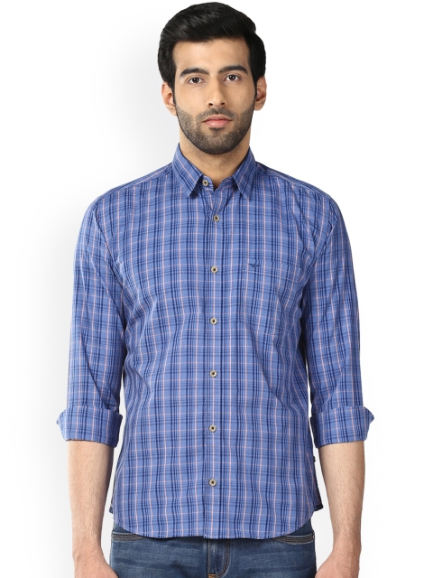 

Park Avenue Men Blue Slim Fit Checked Casual Shirt