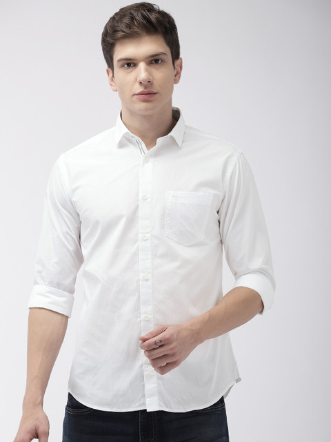 

Park Avenue Men White Slim Fit Solid Casual Shirt
