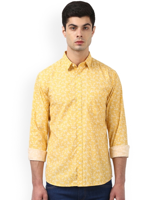 

Park Avenue Men Yellow & White Slim Fit Printed Casual Shirt