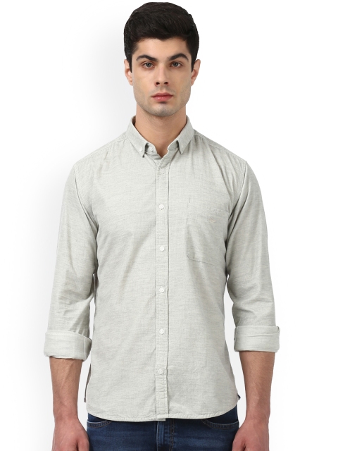 

Park Avenue Men Grey Slim Fit Self Design Casual Shirt